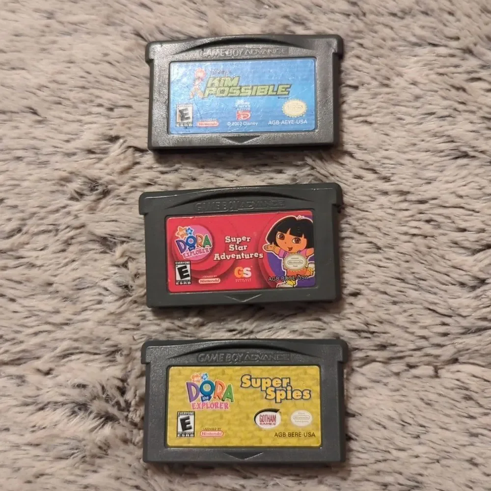 3 Game Boy Advance Games Dora Super Star Adventures Super Spies  Kim Possible